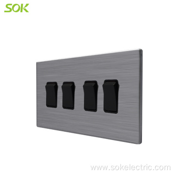 Light Switch 4Gang 2Way Black Insert switches